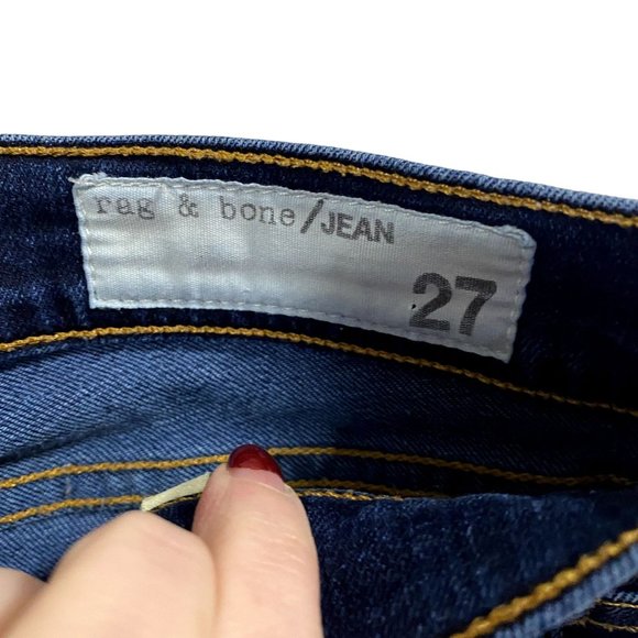 Rag & Bone Mid-Rise Skinny‎ Dark Wash Jeans Size 27 - Picture 3 of 9